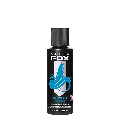 ARCTIC FOX CRUELTY FREE 100% VEGAN SEMI PERMANENT HAIR COLOUR DYE (118 ML, AQUAMARINE) - 118.00 ml (Pack of 1) - AQUAMARINE
