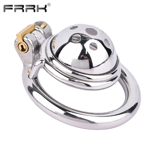 FRRK Metal Chastity Device Adult Toys for Men Stainless Steel Cock Rings Men Penis Cage BDSM Products Sex Shop