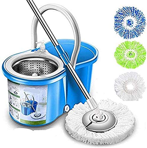 Simpli-Magic 79385 Spin Mop 4 Heads Included, Premium, Blue - Premium - Blue