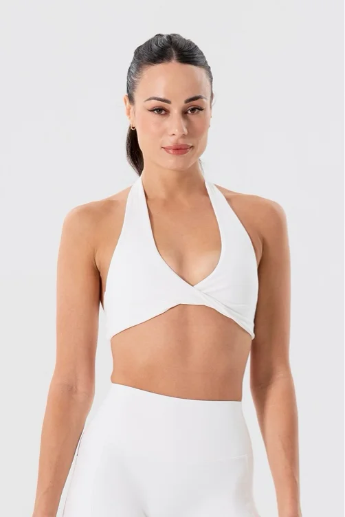 AVVE - Twisted Halter Bra (White, XS)
