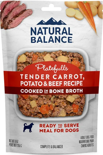Natural Balance Original Ultra Platefulls Tender Carrot, Potato & Beef Recipe Wet Dog Food, 9-oz pouch, case of 12
