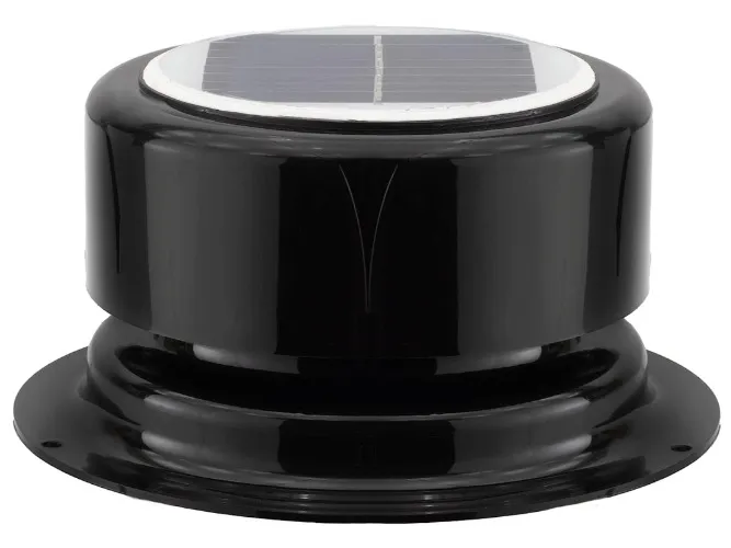  RecPro RV Solar Ventilation Fan | Solar Powered Ceiling Vent with Fan | For RV, Marine, Camper, Shed, Trailer (Black)
