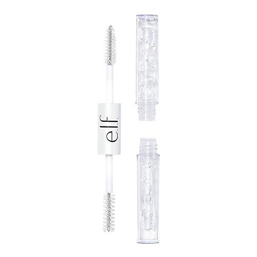 e.l.f. Clear Brow & Lash Mascara, Dual-Sided Brushable Clear Gel For Groomed Brows & Eyelashes, Long-Wear Conditioning Formula, Vegan & Cruelty-Free - Clear - 0.08 Fl Oz (Pack of 1)