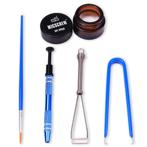 Keyboard Lube Kits 5PCS Contain GPL 205G0 Grease 0.17oz, Stem Holder Keycap Puller Lube Brush, and Switch Puller, Universal Switch Lubricant for Mechanical Keyboard Switches and Stabilizer - 