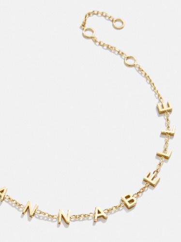 Mini 18K Gold Custom Spaced Letter Name Bracelet - Gold | Default Title