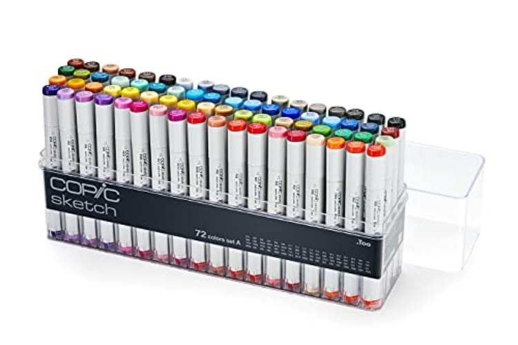 Copic, 72-Color Sketch Marker Set, Multi Count - A - Copic Set A Sketch Marker (Pack of 72) - Marker Set