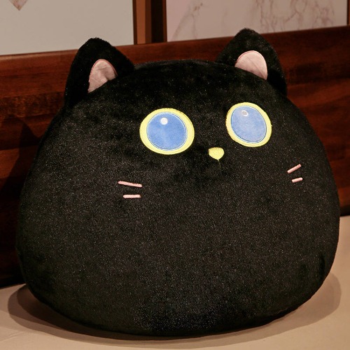 Soft, Squishy Fatty Cat Plushie - black / 30cm