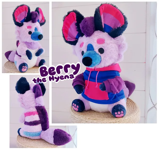 Rainbow Softs Bisexual Hyena -- Snuggle Paws LGBTQ+ Pride Plush for anxiety, PTSD, comforting plush for bedtime