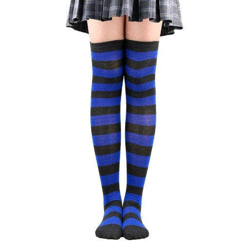 Throne | Dreamgirl Nightmares | Black and Blue Striped Socks