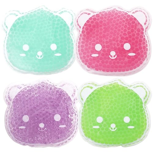 Small Ice Packs, Boo Boo Ice Packs for Injuries Reusable Hot Cold Packs Bulk Cold Compress for Pain Relief, Various Color, 8 Pack (4 Pack Bear) - 4 Pack Bear