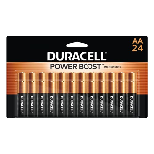 Duracell Coppertop AA Batteries with Power Boost Ingredients, 24 Count Pack Double A Battery with Long-lasting Power, Alkaline AA Battery for Household and Office Devices - 24 Count (Pack of 1)