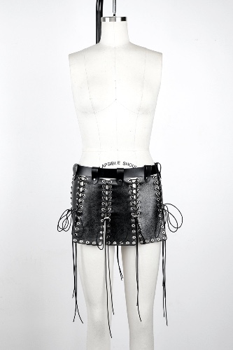 Mayhem Mini Skirt | M / Black Leather