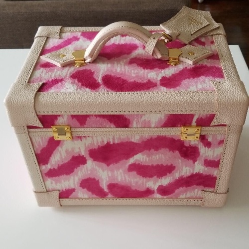 Vivienne Westwood Harako Leopard Pink Vintage Make Box 12.5×9.2 inch From Japan