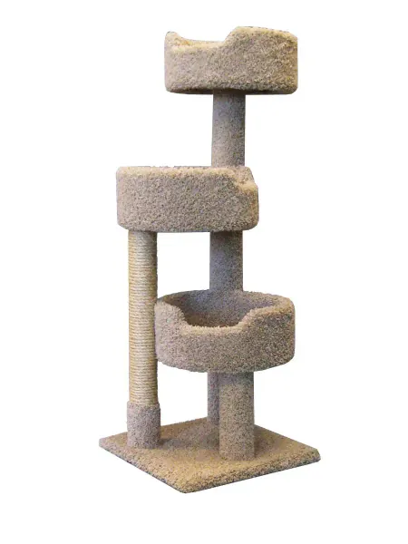 New Cat Condos 52" Deluxe Cat Tree, Large - Beige