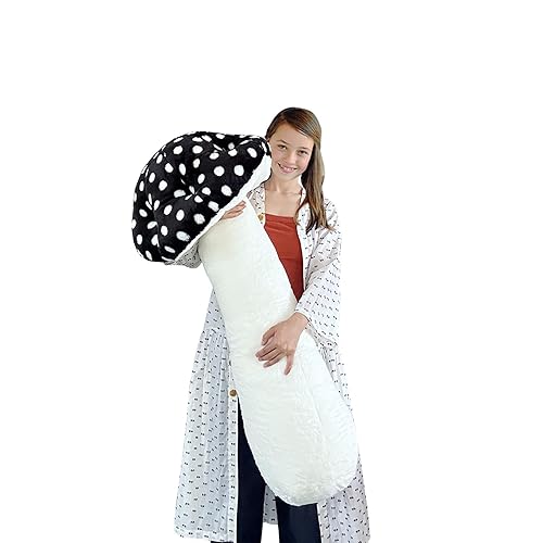 Hofun4U Mushroom Plush Pillow - 51 inch Mushroom Shaped Stuffed Long Pillow - Mushroom Plush Body Pillow - Christmas Birthday Sofa Home Decoration (Black) - 51 inch - Black