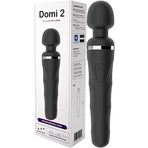 LOVENSE Domi 2 Mini Wand Vibrator, Powerful & Quiet Stimulator with Dual Rotating Head, Bluetooth Phone App Control, Customizable Vibrations & Partner Play