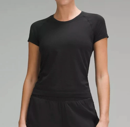 Lululemon Swiftly Tech Short-Sleeve Shirt 2.0 Waist Length Black/Black - Size 4