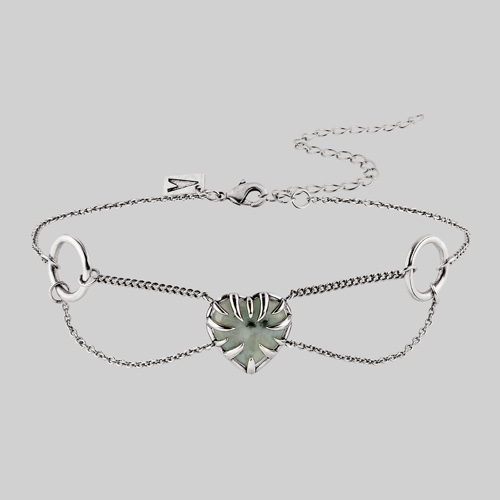 PIXI. Clawed Heart Gemstone Chain Choker - Silver | Silver