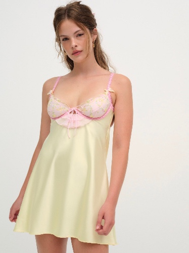 Sunny Bouquet Slip Dress — Yellow