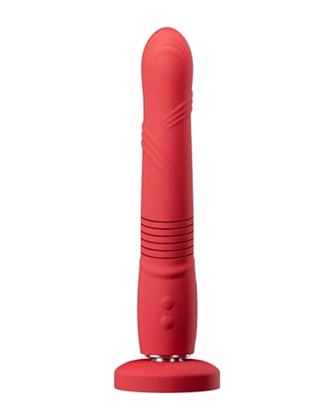 LOVENSE Gravity Realistic Dildo Vibrator with Bluetooth App Controlled, Vibrating Dildos for Clitoris G-Spot Anal Stimulation, Adult Sex Toys for Women and Couples Red