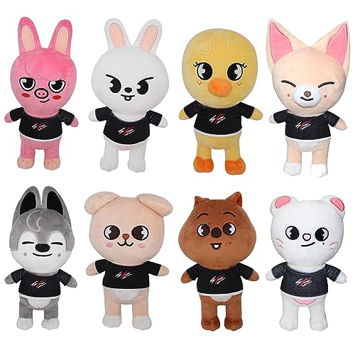 RHEETADA 8 PCS Skzoo Plushies Stray Kids Plush Toys Set 8 Inches Cute Stuffed Animals Toy Stray Kids Gift Ideas for Boys and Girls - Skibidi-3L