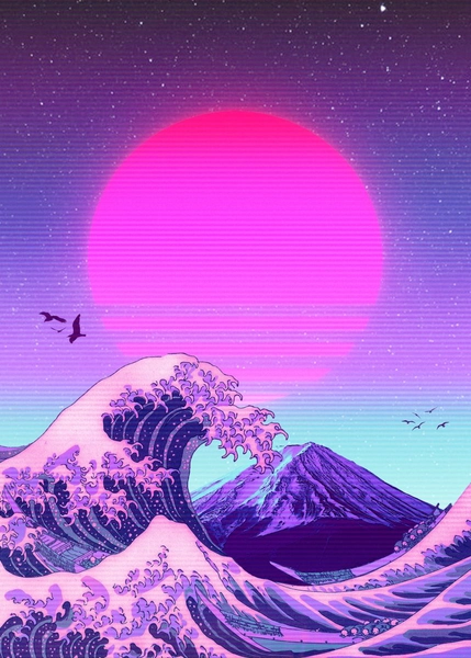 'GREAT WAVE KANAGAWA' Poster by Exhozt | Displate