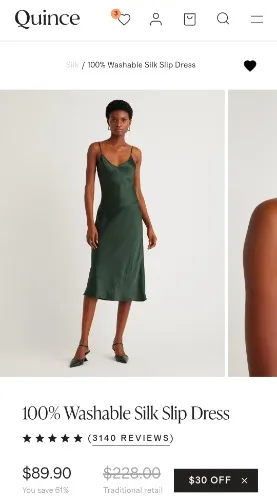 100% Washable Silk Slip Dress