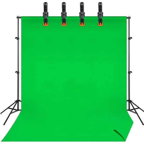 Green Screen, 2 m x 3 m Green Screen with 3 clip per fotografia, video e TV (2 x 3 m)