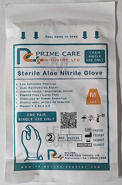 Prime Care Sterile Aloe Nitrile (Box 25 pairs)