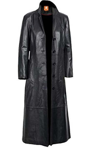 Sheepskin, Women's Long coat Black Glossy Original Leather, for sale on Amazon