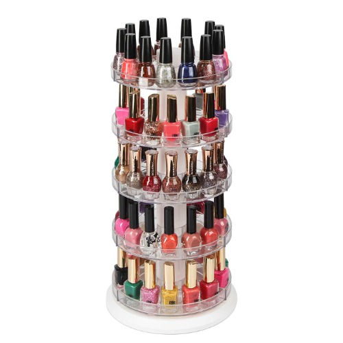 J JACKCUBE DESIGN Acrylic Rotating Nail Polish Display Stand Spinning Rack Holds 115-195 Bottles, 5 Tier Storage Holder Organizer for Nail Polish, Makeup, Essential Oil and more- MK548A - 5Tier