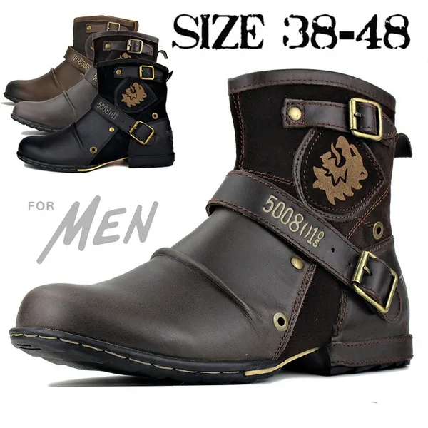 Men Short Boots Vintage Cowboy Boots Fashion Ankle Boots Male Motorcycle Boots Fashion Comfortable Shoes(Size38-48) | Wish