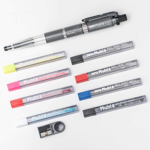 Pentel Super Multi 8 Automatic Mechanical Pencil Set (PH803ST) - Super Multi 8 (ballpoint pen, color core)
