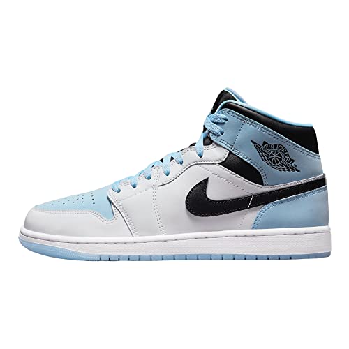 Nike mens Air Jordan 1 Mid - 11.5 - White/Ice Blue-black