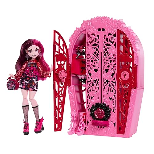 Monster High Skulltimate Secrets Doll & Accessories Set, Garden Mysteries Draculaura with Reveal Closet & 19+ Tea Party Surprises Like Clothes