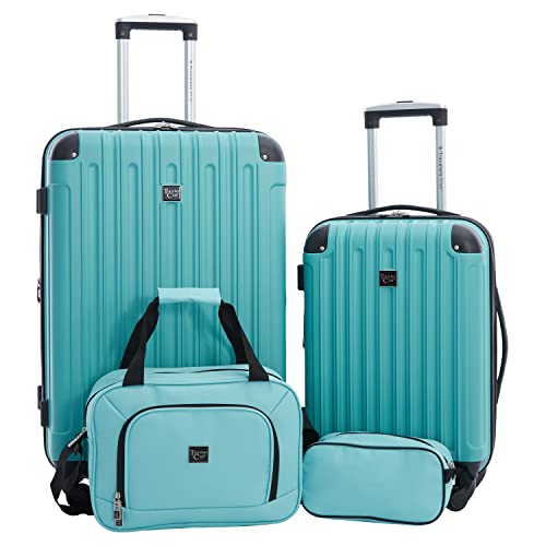 Travelers Club Midtown Hardside Luggage Travel, Emerald, 4-Piece Set - 4-Piece Set - Emerald