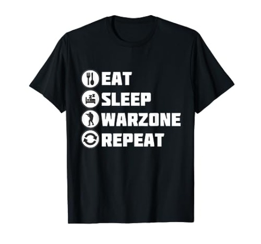 Eat Sleep Warzone Repeat Gaming Gulag Warzone Verdansk T-Shirt - Women's Plus - Black - 6X