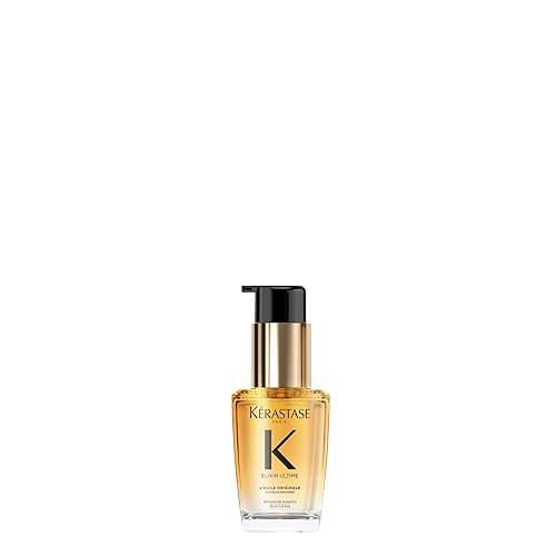 Kérastase NEW Elixir Ultime L'Huile Original Hair Oil, Hydrating Oil Serum to Smooth Frizz and Add Shine, With Wild Camellia, Strengthens and Provides Heat Protection, All Hair Types - 30 ml (Pack of 1)