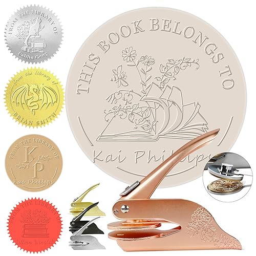 Book Stamps  Personalized Embosser Stamp Customized 