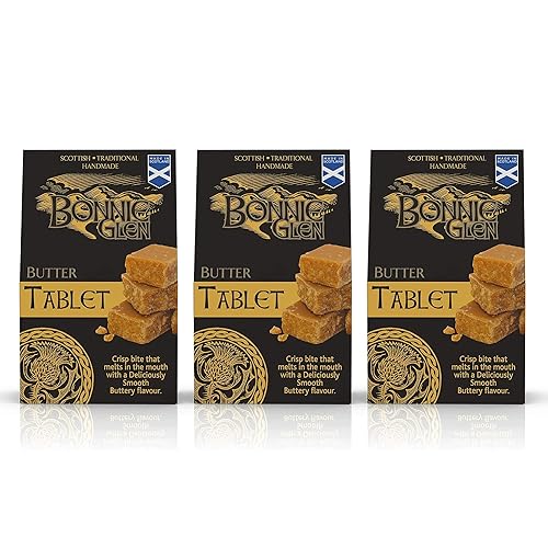 Bonnie Glen - Handmade Traditional Scottish Tablet - Pouch x 3 Pack, Artisanal Premium Quality Ingredients Delicious Flavour Great Gift Idea Luxury Confectionery Vegetarian - 3x150g - Tablet Pouch 3 Pack