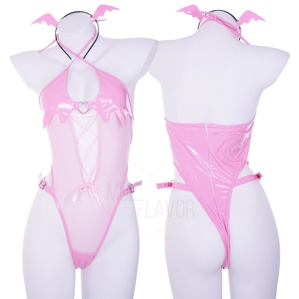 Sheer Succubus Bodysuit - Pink / 2XL/3XL