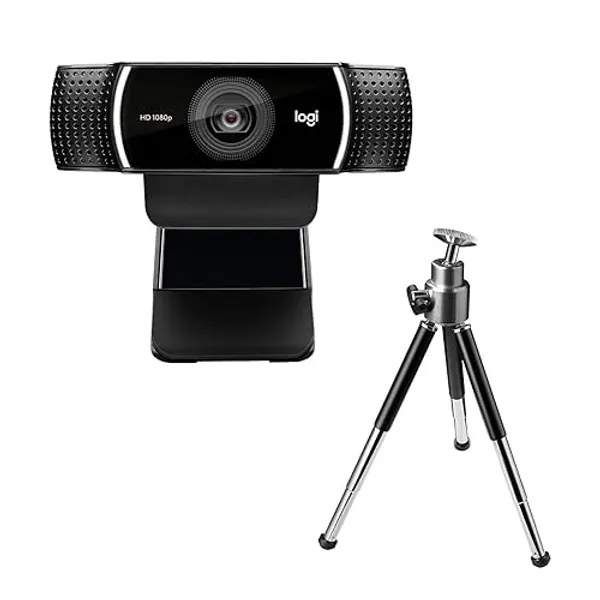 Logitech C922 Pro Stream Webcam, HD 1080p/30fps or HD 720p/60fps Hyperfast Streaming, Stereo Audio, HD light correction, Autofocus, For YouTube, Twitch, XSplit, PC/Mac/Laptop/Macbook/Tablet - Black