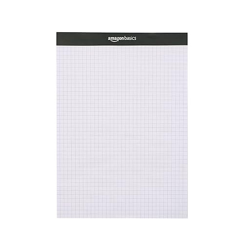 Amazon Basics Quad-Ruled Paper Pad - Pack of 2, 8.5 Inch x 11.75 Inch - Writing Pad