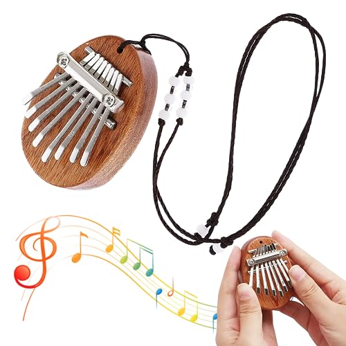 1Pcs Adjustable Lanyard Thumb Piano,Portable Kalimba Thumb Piano,for Friends Family Lovers Birthday Thanksgiving Halloween Christmas Gifts Backpack Handbag school bags Room Decorations