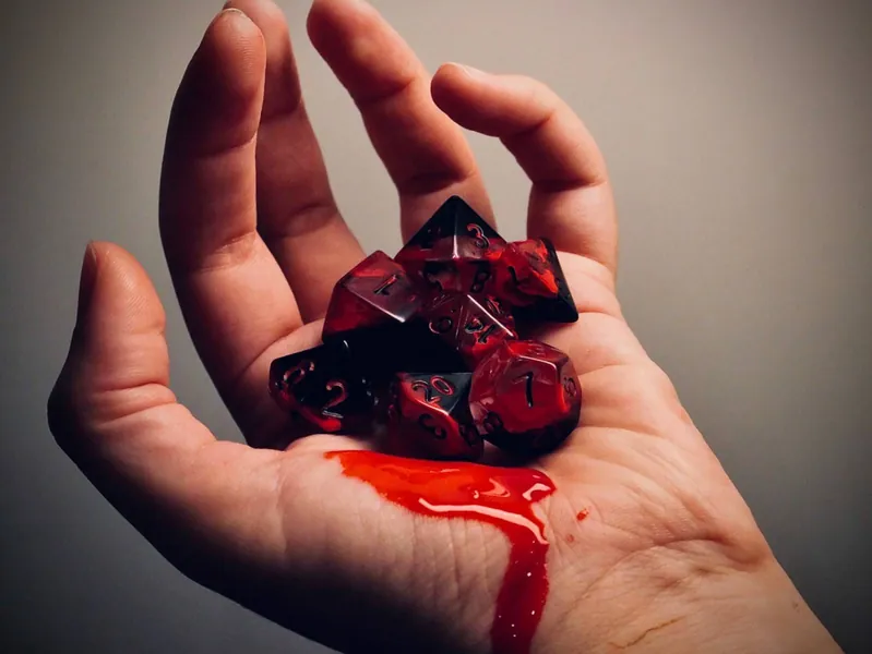 BLOOD RAGE Dice | Handmade 7 Dice Set for DnD, Dungeons and Dragons, Curse Of Strahd, Vampire Masquerade | Fast Delivery Options at Checkout