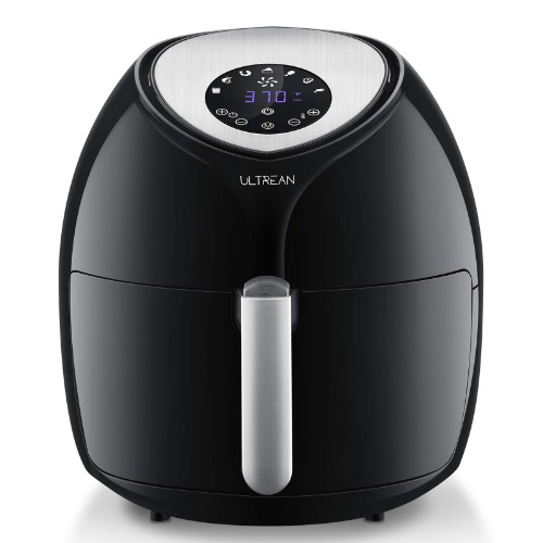 Ultrean Large Air Fryer 8.5 Quart, Electric Hot Airfryer XL Oven Oilless Cooker with 7 Presets, LCD Digital Touch Screen and Nonstick Detachable Basket, UL Certified, Cook Book, 1-Year Warranty, 1700W (Black) - Black