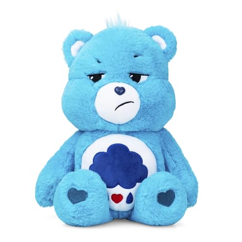 Care Bears 14” Grumpy Bear - Blue Plushie for Ages 4+ – Perfect Stuffed Animal Holiday, Birthday Gift, Super Soft and Cuddly – Good For Girls and Boys, Employees, Collectors - Grumpy Bear