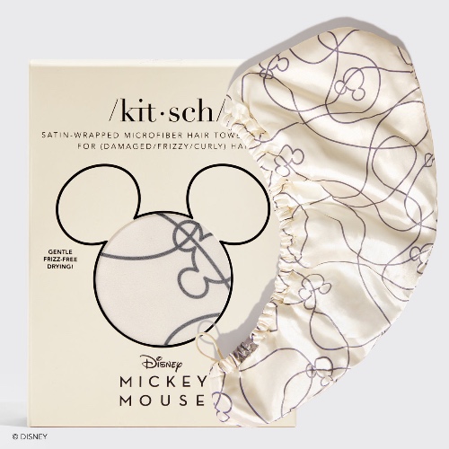 Kitsch & Mickey and Minnie Satin-Wrapped Hair Towel - Mickey Maze | Default Title
