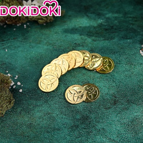 DokiDoki Game Genshin Impact Props Cosplay Mora Gold Coin Metal Zhongli / Childe Cosplay Accessories | 10 Coins