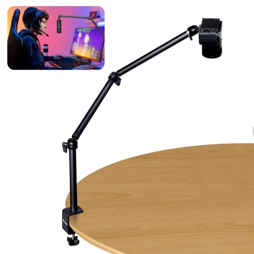 Supporto da tavolo VIJIM LS08 con morsetto da scrivania e braccio girevole a 360°, con adattatore da 3/8" a 5/8" per microfono, luce LED, fotocamera, luce ad anello, fotocamera senza specchio